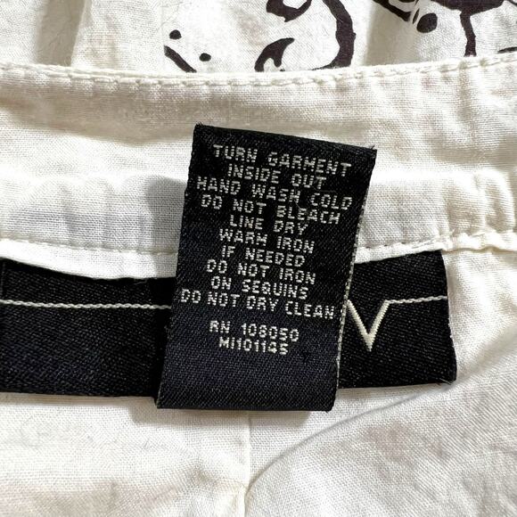 Venezia Womens A Line Layered Skirt Floral Print Cotton Cream Black Gold Size 18 - Picture 8 of 8